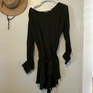 Stillwater green mini - tie waist dress